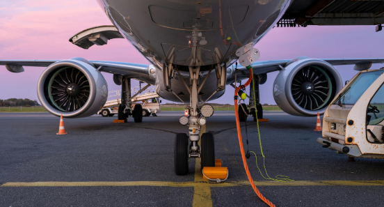 plane being fueled 